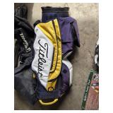Titleist Golf Bag, Nike Golf Shoes Size 11, and Golfer