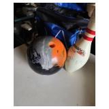 Motiv Bowling Ball and Brunswick Bowling Bag with Pin