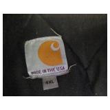 Carhartt Jacket 4XL, Camo Coveralls XL, and Black Snow Pants