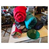 Sleeping Bags and Gold Rush Panning Pan
