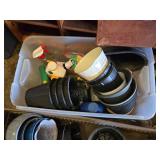 Plastic Planters and Pots with Gardening Supplies