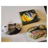 Singing Fish Wall Plaques Including Skeleton Fish, Rainbow Trout, and Tropical Fish - Untested