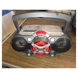 QFX Boombox with Power Drive Woofer, CD/Cassette/Aux Inputs - Powers On No Other Functions Tested