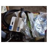 Lot of Electronics and Computer Accessories including Belkin Data Switch, RCA Audio Cable, Older Ram and Timex 16K RAM Module