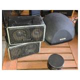 Lot of Various Audio Speakers including Technics, Aiwa, and RadioShack
