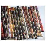Lot of DVDs including "Pirates of the Caribbean," "Inception," and "Edward Scissorhands," among others