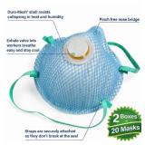 MSRP $160 2 Boxes (10 masks/box) Moldex Particulate Respirators Masks W/Exhale Valve 2307N95 Molded Nose Bridge, Cushion & Softspun Lining *Used for high risk of exposure to airborne particles, in