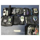 LOT OF 7 NEW MIXED BRAND BLOOD SUGAR MONITOR METERS WITH POUCH - CONTOUR NEXT GEN, ONE TOUCH VERIO FLEX, ULTRA 2, ULTRASMART, VERIO REFLECT