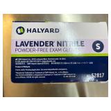 **MSRP $800+ 33 BOXES HALYARD LAVENDER NITRILE GLOVES (S) REF 52817 *SOFT COMFORT FIT & LOW DERMATITIS POTENTIAL FOR EXTENDED WEAR + EXCELLENT TACTILE SENSITIVITY – POWDER-FREE EXAM GRADE – EX