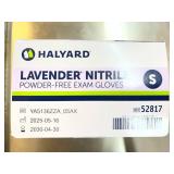 **MSRP $800+ 33 BOXES HALYARD LAVENDER NITRILE GLOVES (S) REF 52817 *SOFT COMFORT FIT & LOW DERMATITIS POTENTIAL FOR EXTENDED WEAR + EXCELLENT TACTILE SENSITIVITY – POWDER-FREE EXAM GRADE – EX