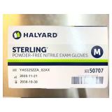 MSRP $300+ 10 BOXES HALYARD 50707 STERLING POWDER-FREE NITRILE EXAM GLOVES (M) - HIGH TENSILE STRENGTH WITH THIN PROFILE, SIGNIFICANTLY STRONGER GLOVES, DISTINCTIVE STERLING COLOR - EXP 6/30 OR LATER 
