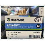MSRP $300+ 10 BOXES HALYARD 43934 AQUASOFT POWDER-FREE NITRILE EXAM GLOVES (M) - ULTRA-THIN FORMULATION, CHEMOTHERAPY TESTED, DUAL-OPENING BOX DESIGN - EXP 10/27 OR LATER - CLINIC/RESALE READY!