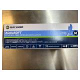 MSRP $300+ 10 BOXES HALYARD 43934 AQUASOFT POWDER-FREE NITRILE EXAM GLOVES (M) - ULTRA-THIN FORMULATION, CHEMOTHERAPY TESTED, DUAL-OPENING BOX DESIGN - EXP 10/27 OR LATER - CLINIC/RESALE READY!