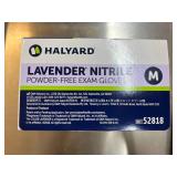 MSRP $180+ 9 BOX HALYARD NITRILE GLOVES (M) MIXED LOT – 7 LAVENDER 52818 (STANDARD) + 1 PURPLE 55082 (STANDARD) + 1 PURPLE XTRA 50602 (HEAVIER DUTY/EXTENDED CUFF) – POWDER-FREE MEDICAL EXAM – EX