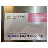 MSRP $350+ 11 BOXES PREMIERPRO PLUS 5063 NITRILE EXAM GLOVES (M), CHEMO TESTED ASTM D6978, POWDER-FREE LATEX-FREE, 3.5 MIL TEXTURED GRIP, USP 800 COMPLIANT, EMS MEDICAL LAB USE, 200/BOX *USES ADVANCED