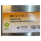 MSRP $160+ 8 BOXES MICRODOT 1201-10 NITRILE EXAMINATION GLOVES (S), POWDER-FREE LATEX-FREE, CHEMO TESTED FENTANYL SAFE, TEXTURED GRIP, ASTM D6319, EMS MEDICAL DENTAL LAB USE – EXP 10/28 – CLINIC/R