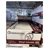 MSRP $180+ 21 BOXES GENERATIONS GEN259 VINYL GLOVES (S), POWDER-FREE LATEX-FREE, SINGLE-USE FOOD SAFE PVC, CLEAR DISPOSABLE, FOOD SERVICE CLEANING LIGHT DUTY USE, AMBIDEXTROUS, 100/BOX