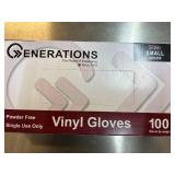MSRP $180+ 21 BOXES GENERATIONS GEN259 VINYL GLOVES (S), POWDER-FREE LATEX-FREE, SINGLE-USE FOOD SAFE PVC, CLEAR DISPOSABLE, FOOD SERVICE CLEANING LIGHT DUTY USE, AMBIDEXTROUS, 100/BOX