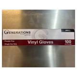 MSRP $180+ 21 BOXES GENERATIONS GEN259 VINYL GLOVES (S), POWDER-FREE LATEX-FREE, SINGLE-USE FOOD SAFE PVC, CLEAR DISPOSABLE, FOOD SERVICE CLEANING LIGHT DUTY USE, AMBIDEXTROUS, 100/BOX