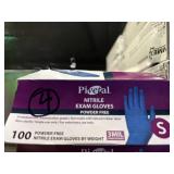 MSRP $250 12 BOXES MIXED BRAND NITRILE POWDER-FREE EXAM GLOVES - 4 PIVETAL EXAMINATION-GRADE BEADED CUFF (S) 21306635 + 8 AMMEX PROFESSIONAL BLUE CHEMICAL & PUNCTURE RESISTANCE (M) SQ000212 - EXP 