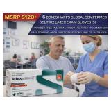 MSRP $120+ 6 BOXES HARPS GLOBAL SEMPERMED SCLT102 LATEX EXAM GLOVES (S), POWDER-FREE, NATURAL COLOR, TEXTURED GRIP, POLYMER COATED EASY DONNING, HIGH ELASTICITY “SECOND SKIN” FIT, ASTM D3578 MEDIC