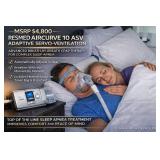 MSRP $4,800 RESMED AIRCURVE 10 ASV ADAPTIVE SERVO-VENTILATION CPAP MACHINE *ADVANCED BREATH-BY-BREATH SLEEP THERAPY SYSTEM FOR COMPLEX SLEEP APNEA, COLOR DISPLAY, HEATED HUMIDIFIER W/CARRY BAG, DATA C