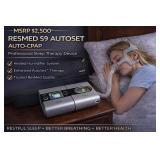 MSRP $2,400 RESMED S9 AUTOSET AUTO-ADJUSTING CPAP MACHINE – PROFESSIONAL GRADE SLEEP APNEA THERAPY SYSTEM – HEATED HUMIDIFIER COMFORT – DATA CARD THERAPY TRACKING – W/CARRY BAG, POWER SUPPLY &