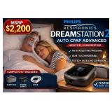 MSRP $2,200 PHILIPS RESPIRONICS DREAMSTATION 2 AUTO CPAP ADVANCED MACHINE *COLOR TOUCHSCREEN DISPLAY HEATED HUMIDIFIER PROFESSIONAL SLEEP THERAPY DEVICE W/CARRY BAG, POWER SUPPLY, HOSE & NEW FILTE