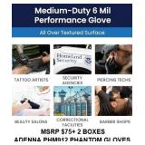 MSRP $70+ 2 BOXES ADENNA PHM912 PHANTOM POWDER-FREE LATEX EXAMINATION GLOVES (S) - DISTINCTIVE BLACK COLOR, UNMATCHED STRETCH, ELIMINATES THE RISK OF POWDER-RELATED CONTAMINATION