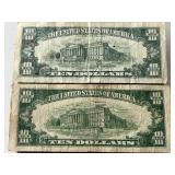 Green Seal $10 Dollar Federal Reserve Notes
