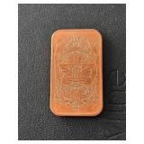 1 Ounce .999 Fine Copper Bar