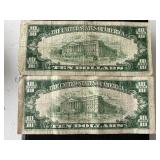 1950 Green Seal $10 Dollar Federal Reserve Notes