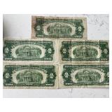 1953 Red Seal $2 Dollar Notes