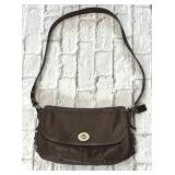 Coach Legacy Brown Leather F15170 Flap Turn Lock Crossbody Bag Shoulder Purse