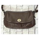 Coach Legacy Brown Leather F15170 Flap Turn Lock Crossbody Bag Shoulder Purse