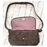 Coach Legacy Brown Leather F15170 Flap Turn Lock Crossbody Bag Shoulder Purse