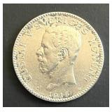 Antique 1916 Sweden 1 Krona Silver Coin Gustav V, 80% Silver