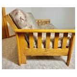 Solid Wood Futon with Cushion