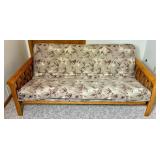 Solid Wood Futon with Cushion