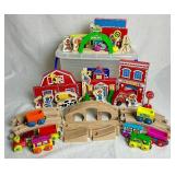 Vintage Sesame Street Natural Wood Train Set