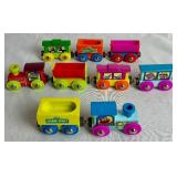 Vintage Sesame Street Natural Wood Train Set