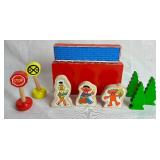 Vintage Sesame Street Natural Wood Train Set