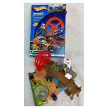 Hot Wheels Bundle of Micro Car Playsets and Robo Wheels Extreme Half Pipe Track System