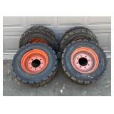 Bobcat Tires with Rims - 4 Total for Concrete/Asphalt