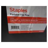 3 Portable Plastic File Totes- slig...