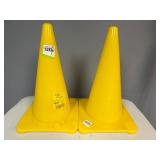 Two Yellow Traffic Cones 18"