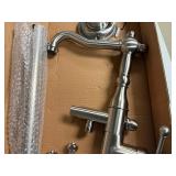 Free Standing Brushed Nickel Tub Faucet with Hand Shower. Never installed. In original box.