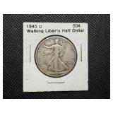 1945 D Silver Walking Liberty Half Dollar