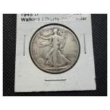 1945 D Silver Walking Liberty Half Dollar