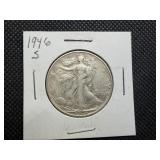 1946 S Silver Walking Liberty Half Dollar
